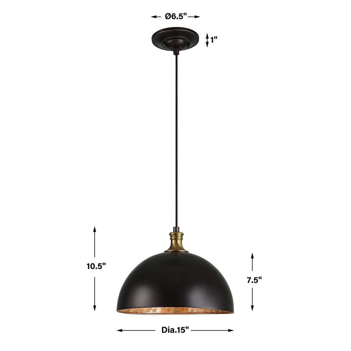 Placuna 1 Lt. Bronze Pendant - Uttermost - Pendants by Modest Hut