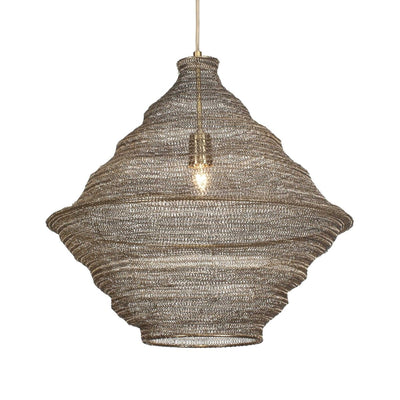 Sigh Woven Brass 1 Light Pendant - Uttermost - Pendants by Modest Hut