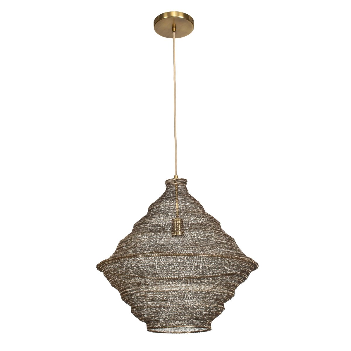 Sigh Woven Brass 1 Light Pendant - Uttermost - Pendants by Modest Hut