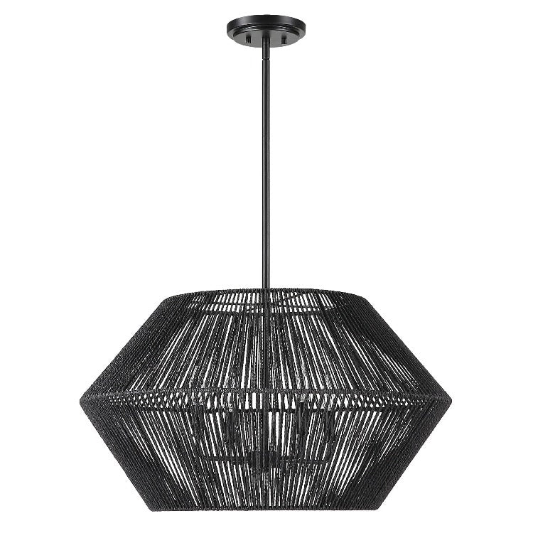 Suva 4 Light Black Rope Pendant - Uttermost - Pendants by Modest Hut