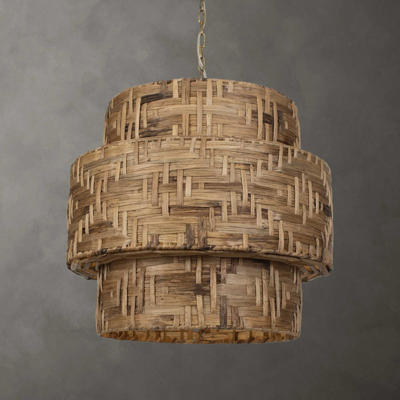 Water Hyacinth 4 Light Woven Pendant - Uttermost - Pendants by Modest Hut
