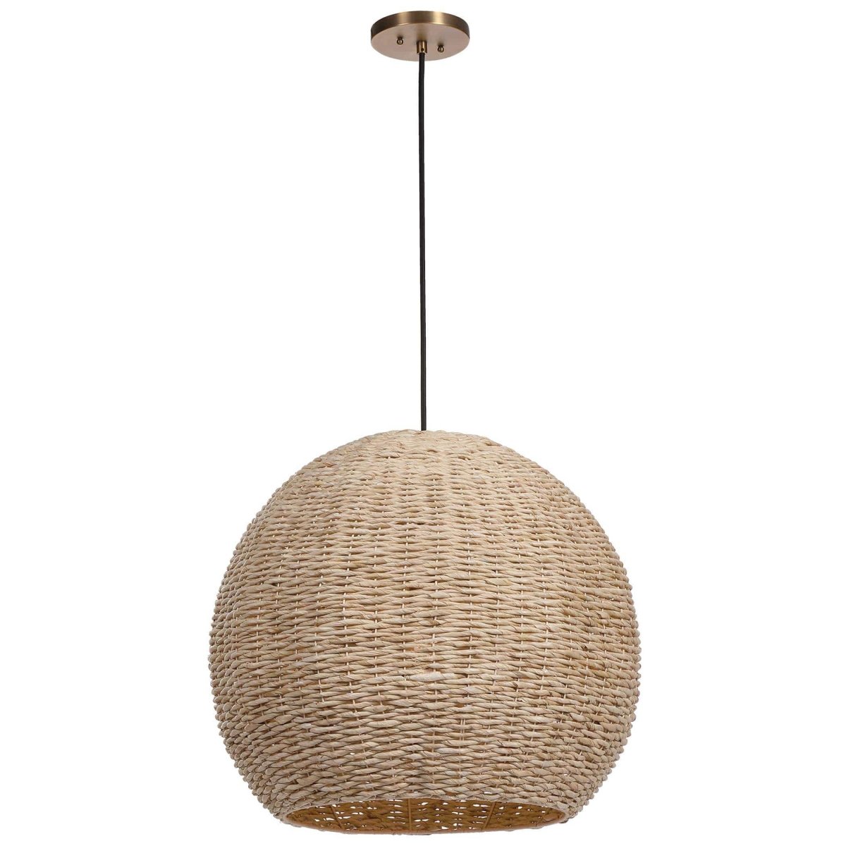 Woven Seagrass Dome Pendant - Uttermost - Pendants by Modest Hut