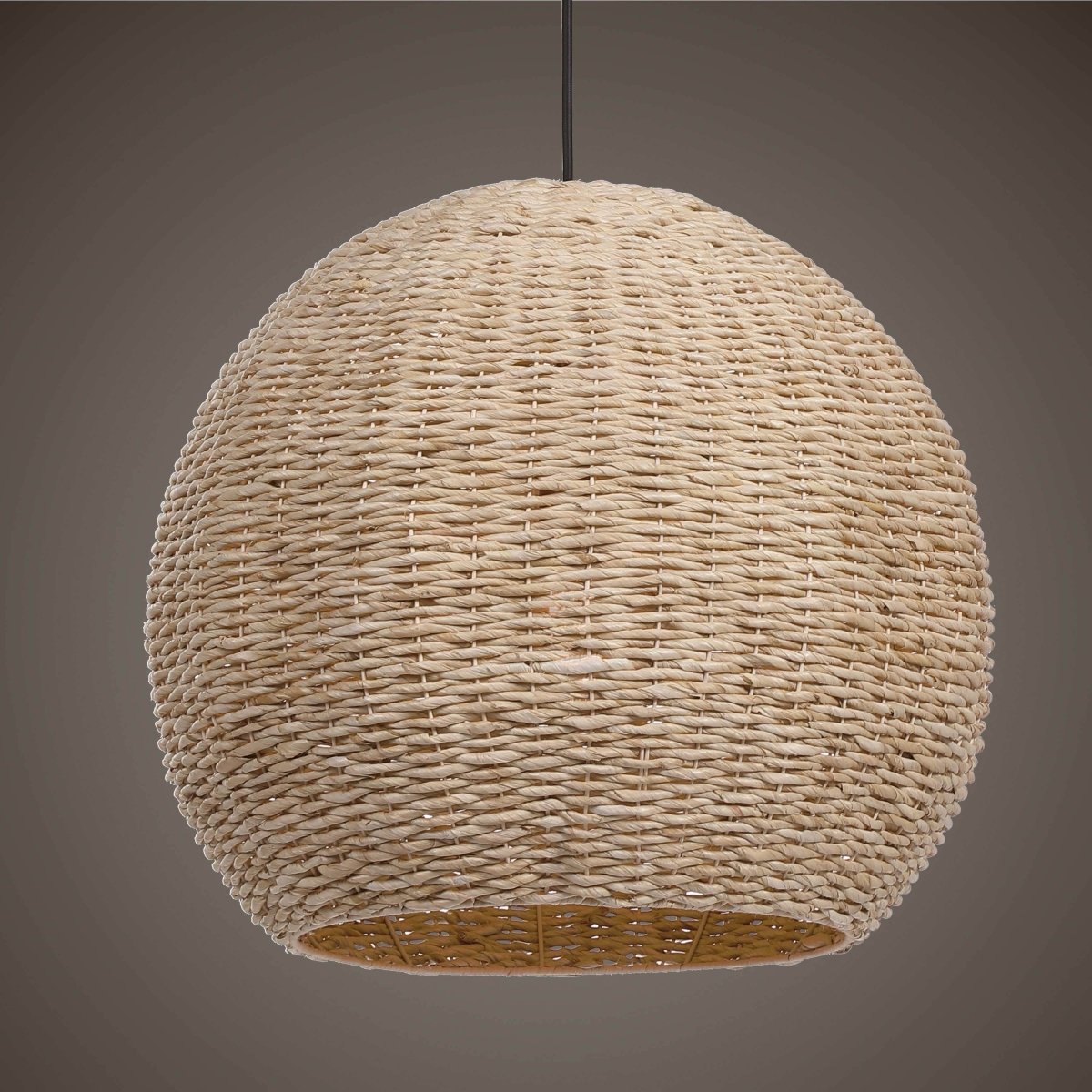 Woven Seagrass Dome Pendant - Uttermost - Pendants by Modest Hut