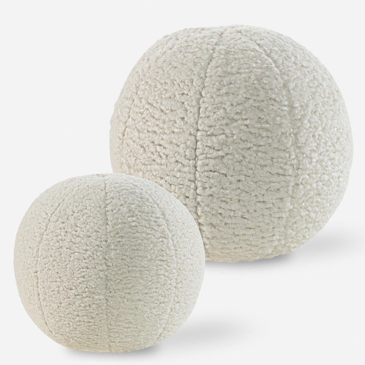 Capra Ball Sheepskin Pillows, S/2 - Uttermost - Pillows by Modest Hut