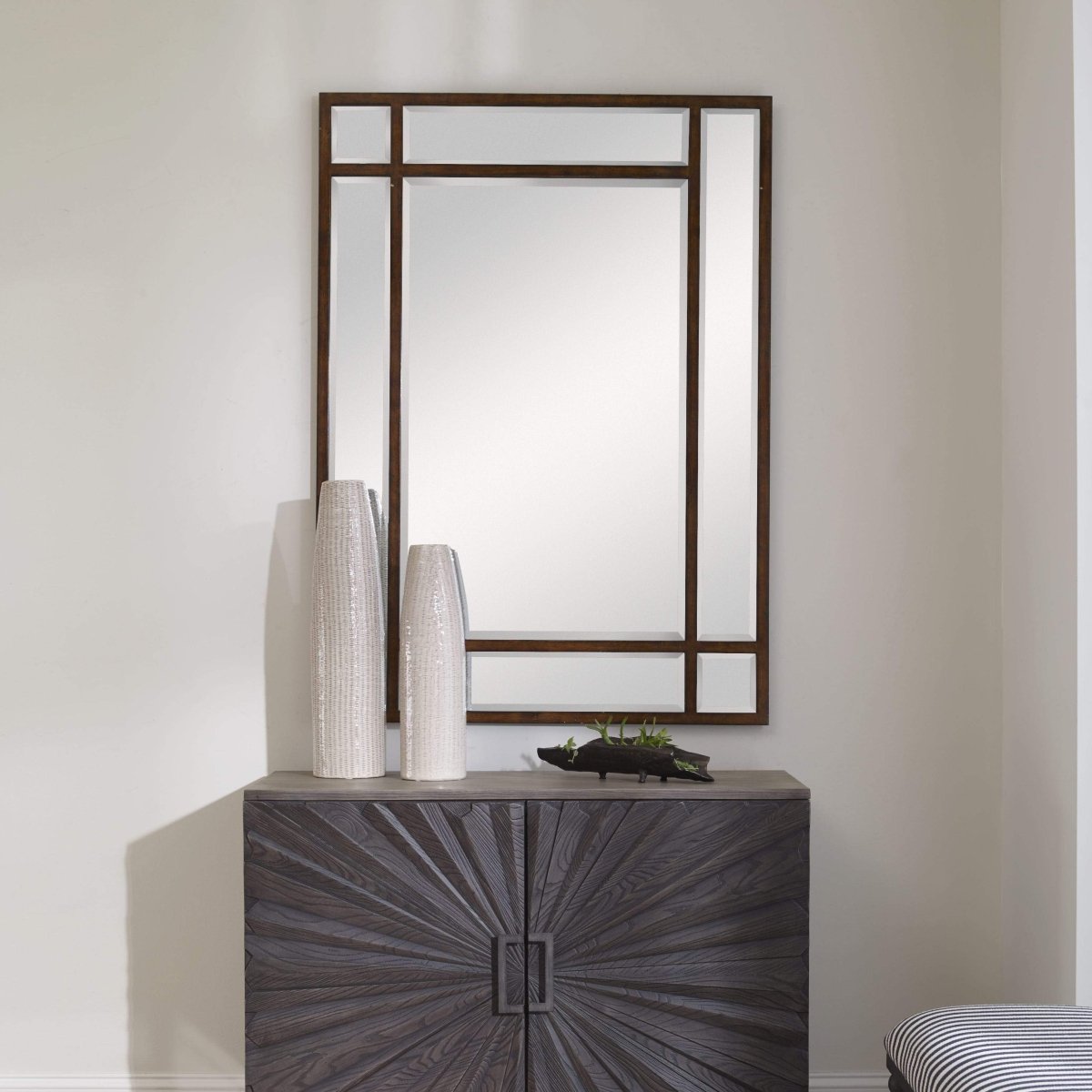 Adelio Rectangular Iron Mirror - Uttermost - Rectangular Mirrors by Modest Hut