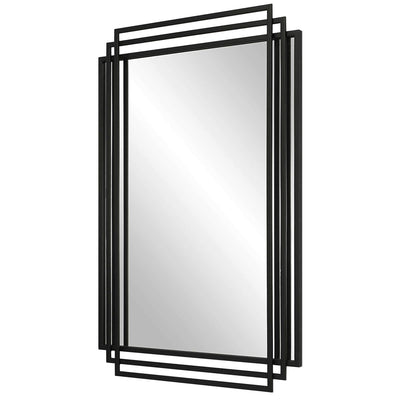 Amherst Matte Black MIrror - Uttermost - Rectangular Mirrors by Modest Hut