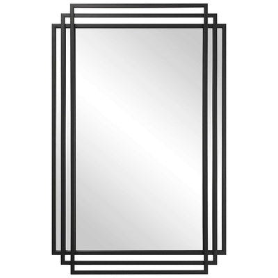 Amherst Matte Black MIrror - Uttermost - Rectangular Mirrors by Modest Hut