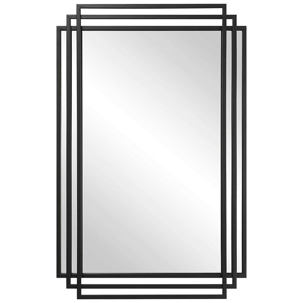 Amherst Matte Black MIrror - Uttermost - Rectangular Mirrors by Modest Hut