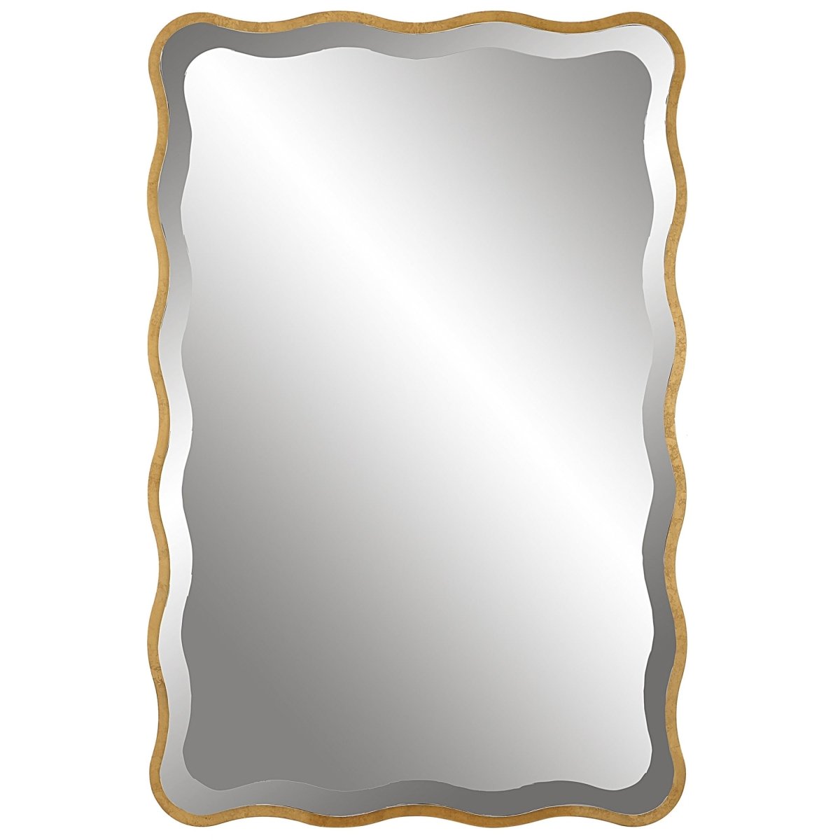 Aneta Gold Scalloped Mirror - Uttermost - Rectangular Mirrors by Modest Hut