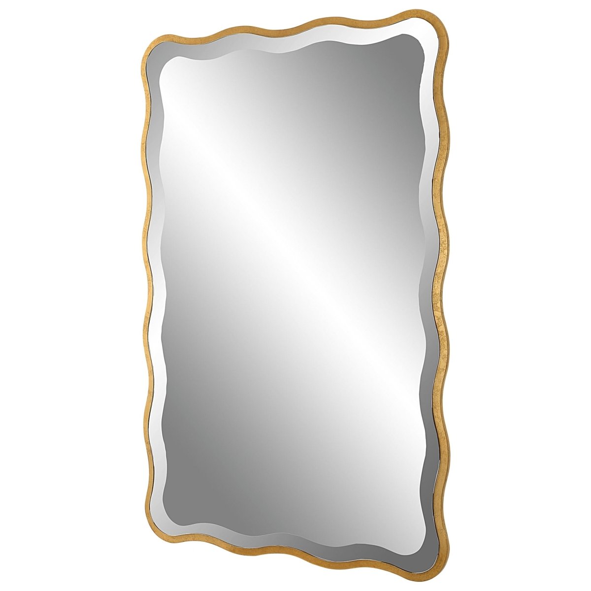 Aneta Gold Scalloped Mirror - Uttermost - Rectangular Mirrors by Modest Hut