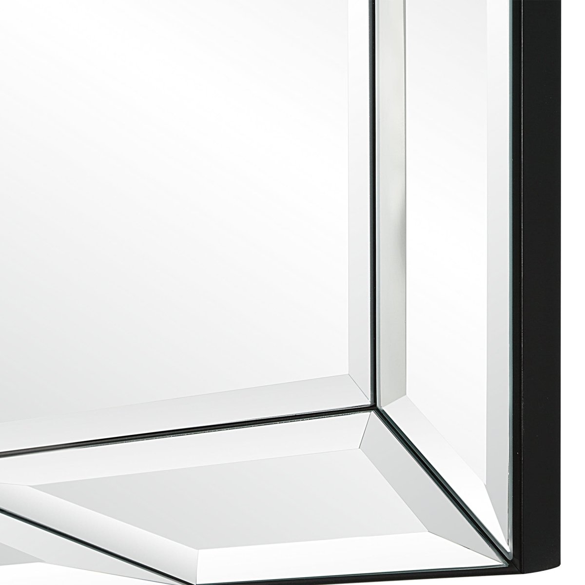 Asymmetrical Design Black Framed Mirror - Uttermost - Rectangular Mirrors by Modest Hut