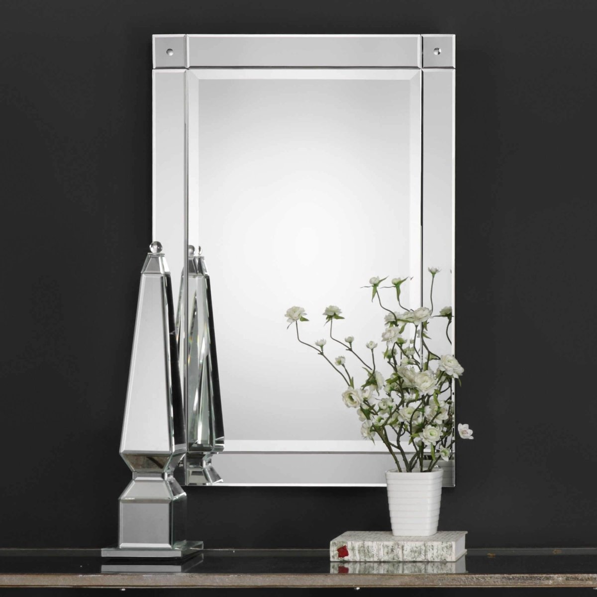 Beveled Convex Mirror - Uttermost - Rectangular Mirrors by Modest Hut