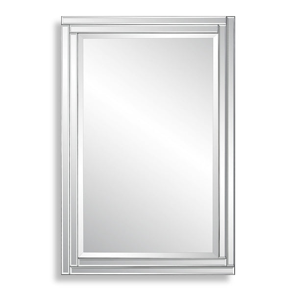 Beveled Mirror with Black Frame and Alternating Corner Panels - Uttermost - Rectangular Mirrors by Modest Hut
