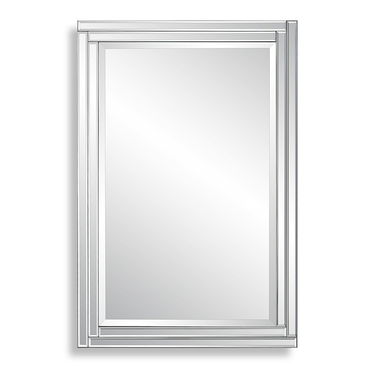 Beveled Mirror with Black Frame and Alternating Corner Panels - Uttermost - Rectangular Mirrors by Modest Hut