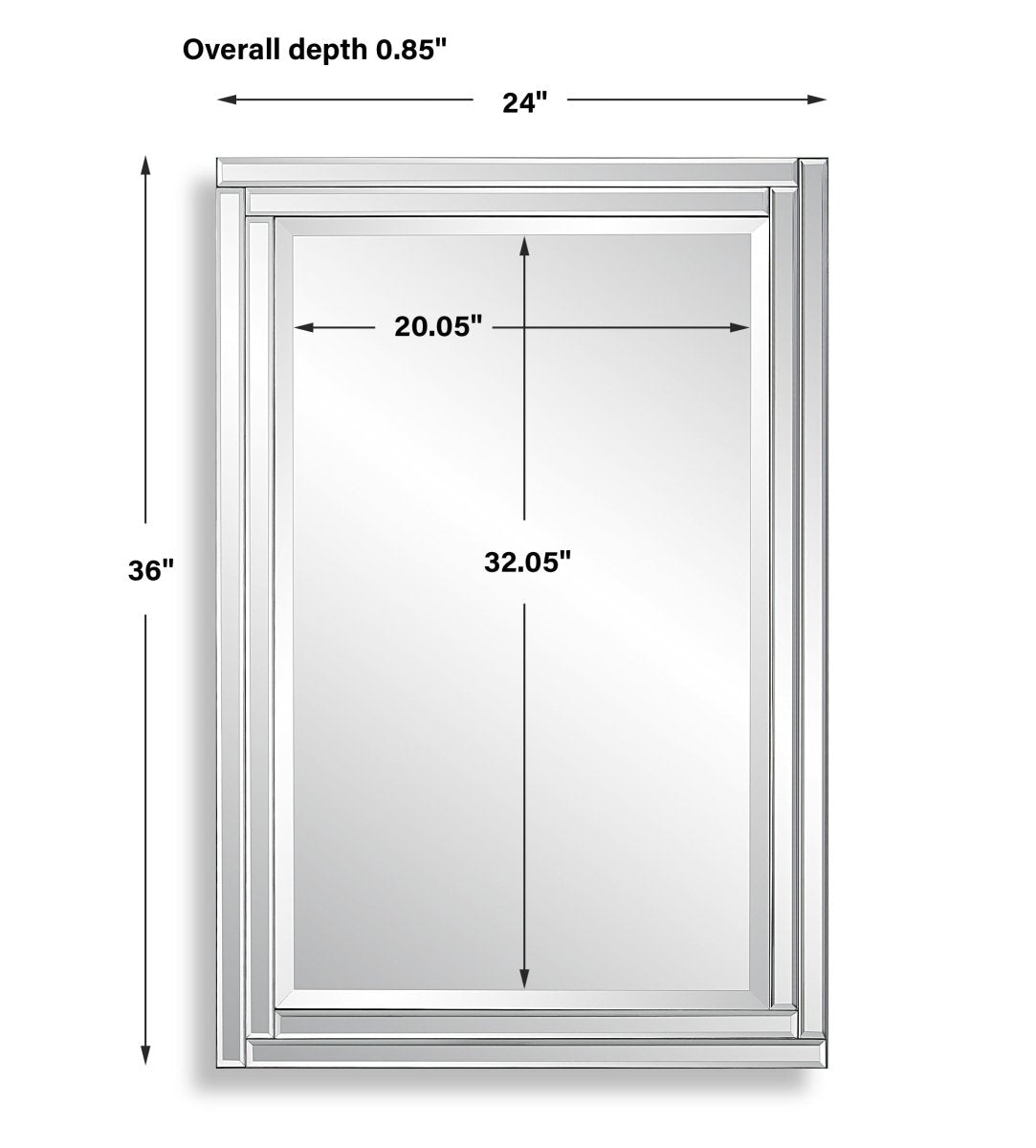 Beveled Mirror with Black Frame and Alternating Corner Panels - Uttermost - Rectangular Mirrors by Modest Hut