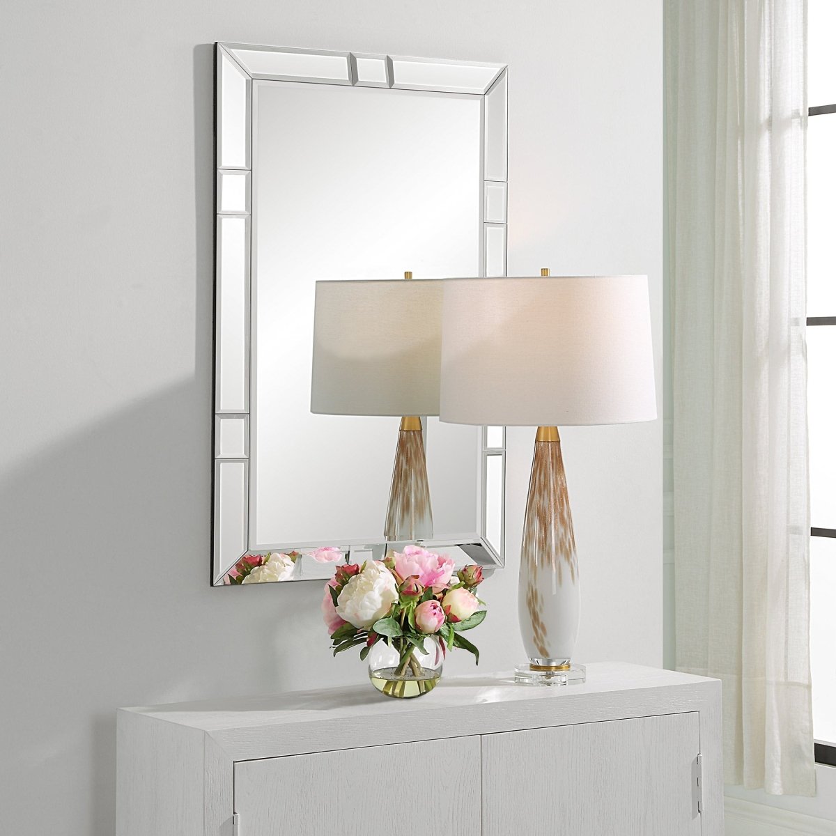 Beveled Rectangular Paneled Mirror - Uttermost - Rectangular Mirrors by Modest Hut