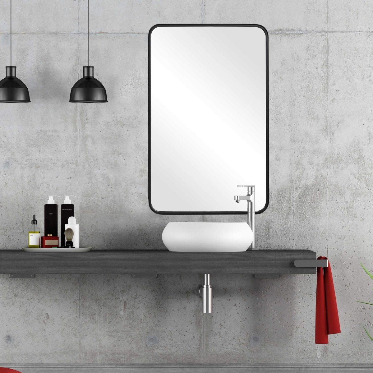 Black Santi Mirror - Uttermost - Rectangular Mirrors by Modest Hut