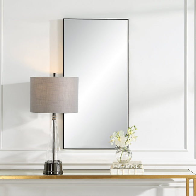 Black Thin Frame Clean Design Mirror - Uttermost - Rectangular Mirrors by Modest Hut