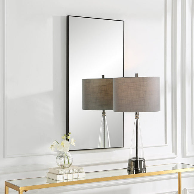 Black Thin Frame Clean Design Mirror - Uttermost - Rectangular Mirrors by Modest Hut