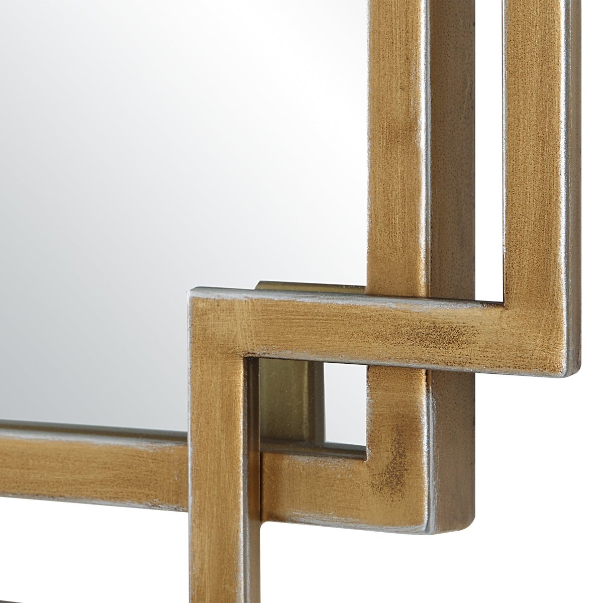 Brushed Gold Contemporary Overlapping Frames Mirror - Uttermost - Rectangular Mirrors by Modest Hut