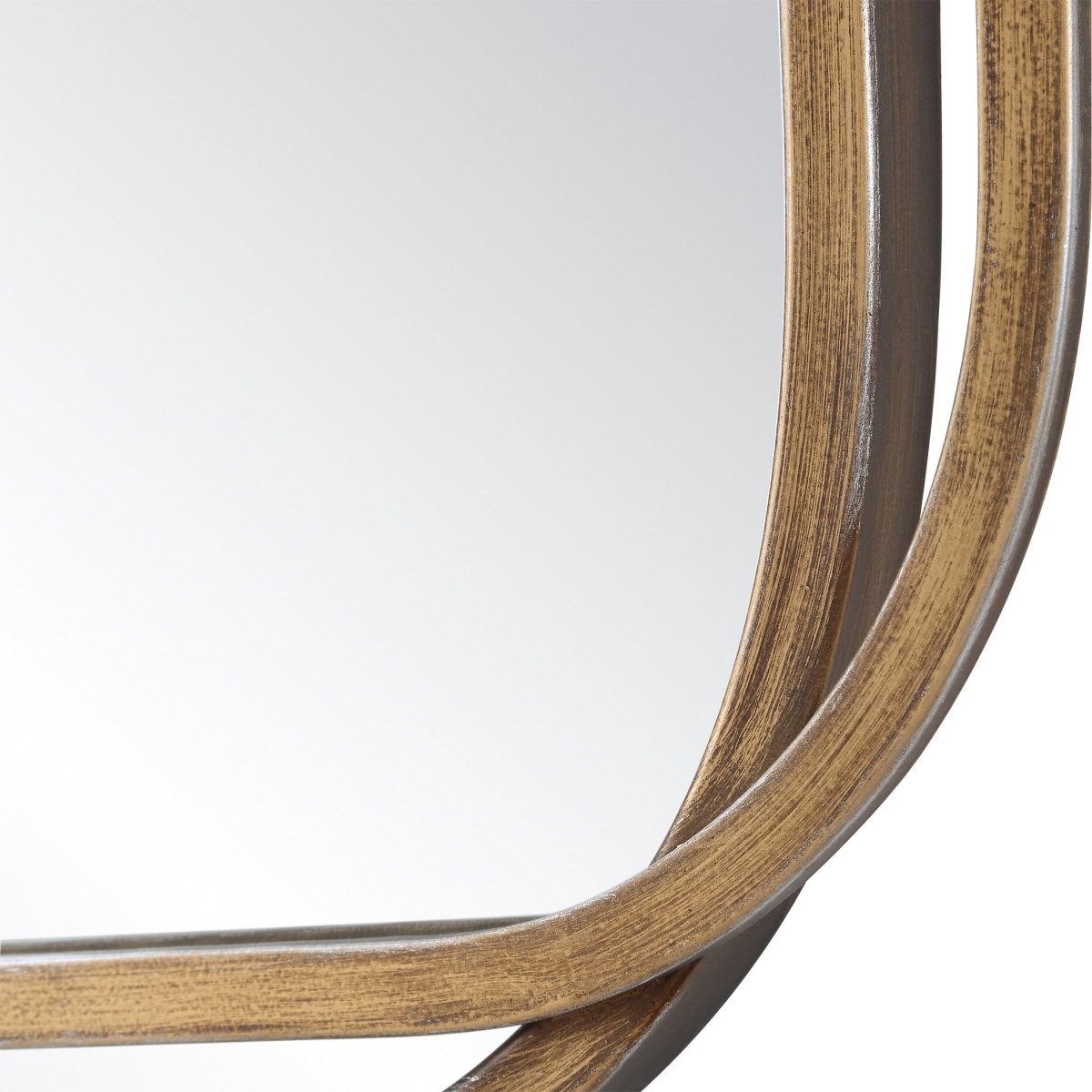 Brushed Gold Overlapping Frame Mirror - Uttermost - Rectangular Mirrors by Modest Hut