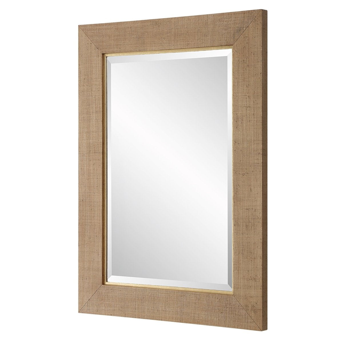 Bungalow Grass Cloth Mirror - Uttermost - Rectangular Mirrors by Modest Hut