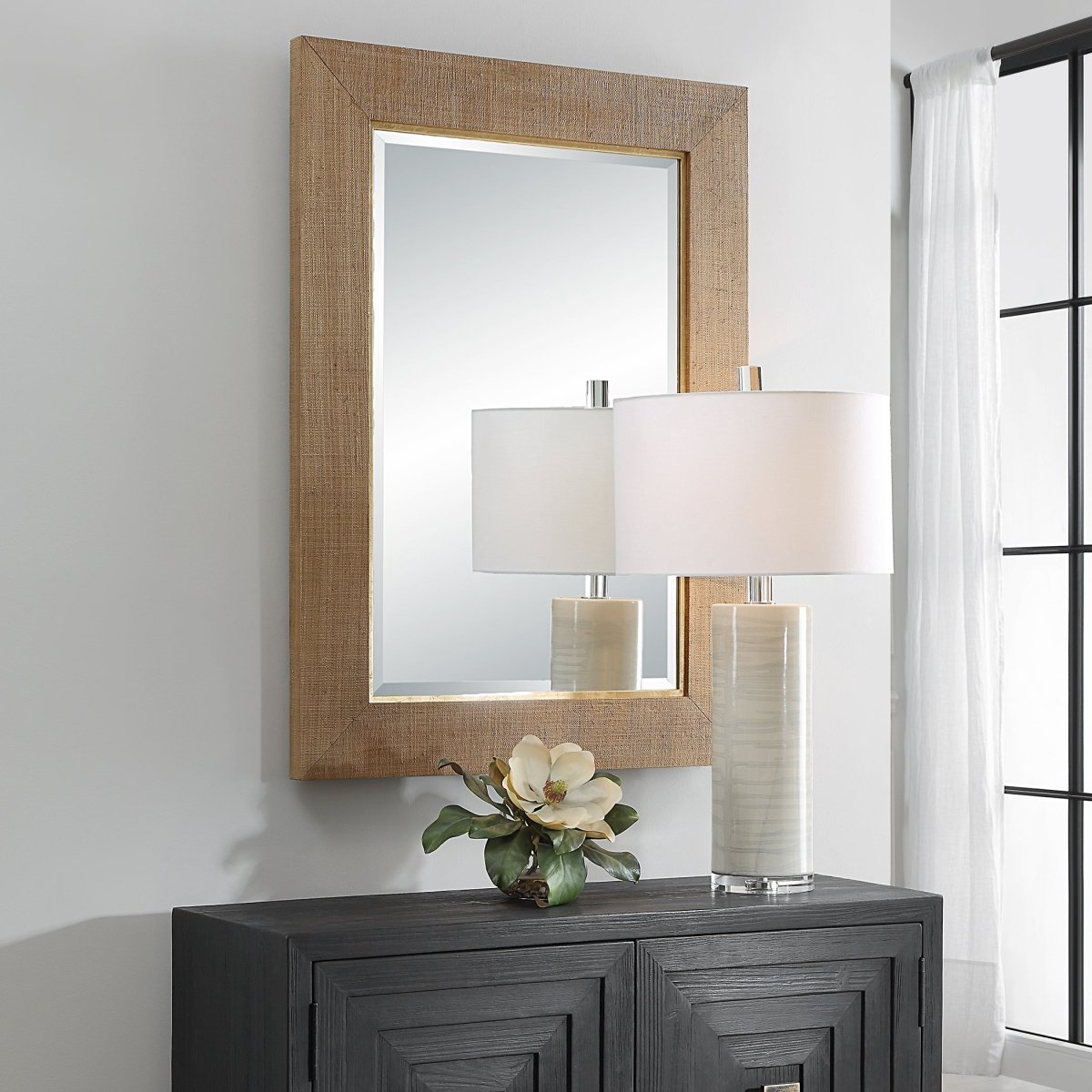 Bungalow Grass Cloth Mirror - Uttermost - Rectangular Mirrors by Modest Hut