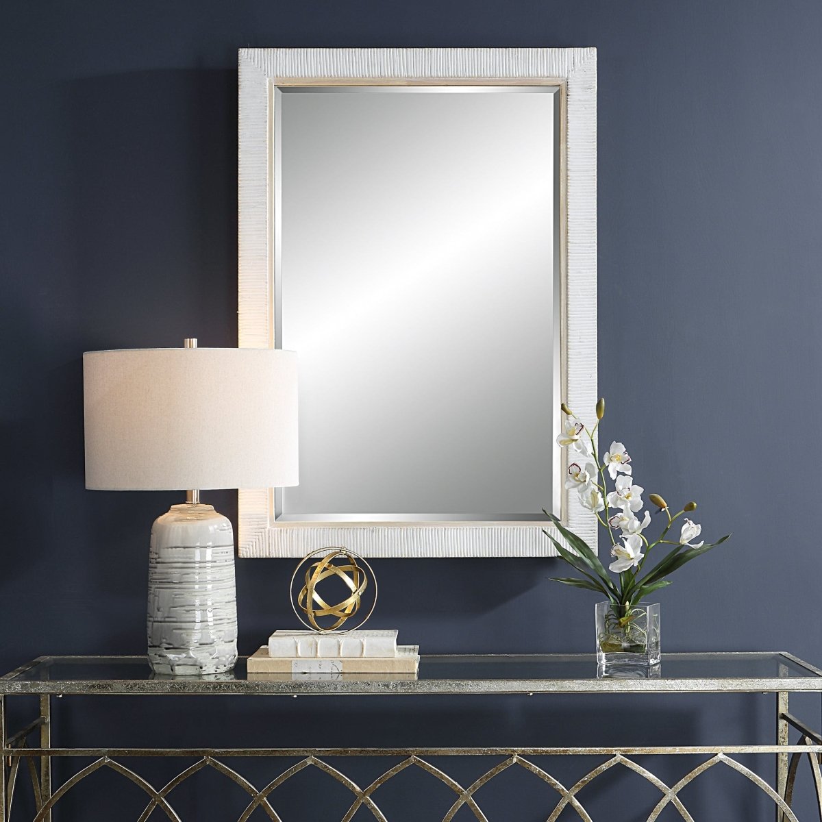 Cape Whitewashed Rattan Mirror - Uttermost - Rectangular Mirrors by Modest Hut