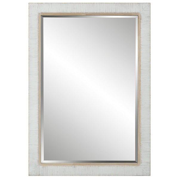 Cape Whitewashed Rattan Mirror - Uttermost - Rectangular Mirrors by Modest Hut