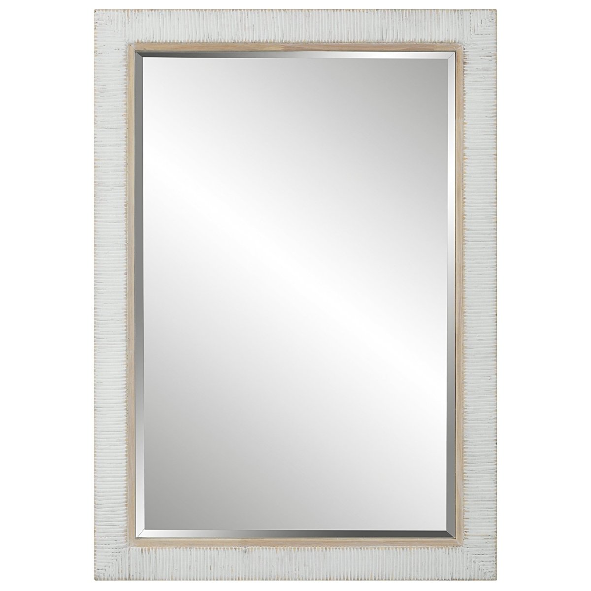 Cape Whitewashed Rattan Mirror - Uttermost - Rectangular Mirrors by Modest Hut