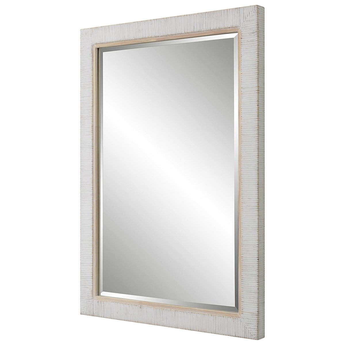 Cape Whitewashed Rattan Mirror - Uttermost - Rectangular Mirrors by Modest Hut