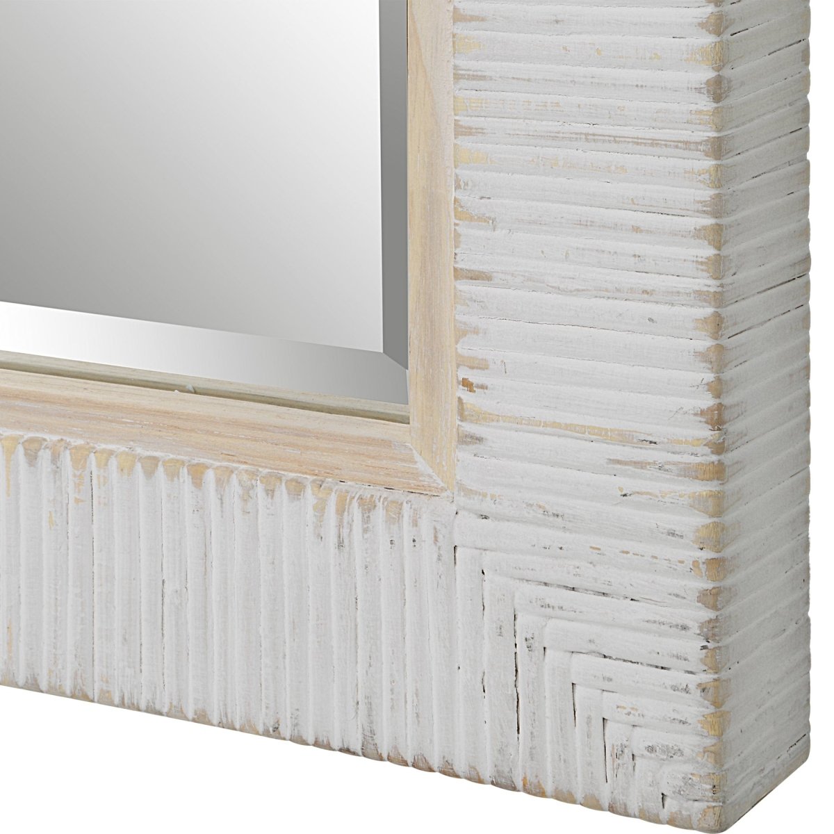 Cape Whitewashed Rattan Mirror - Uttermost - Rectangular Mirrors by Modest Hut