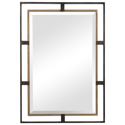 Carrizo Gold & Bronze Rectangle Mirror - Uttermost - Rectangular Mirrors by Modest Hut