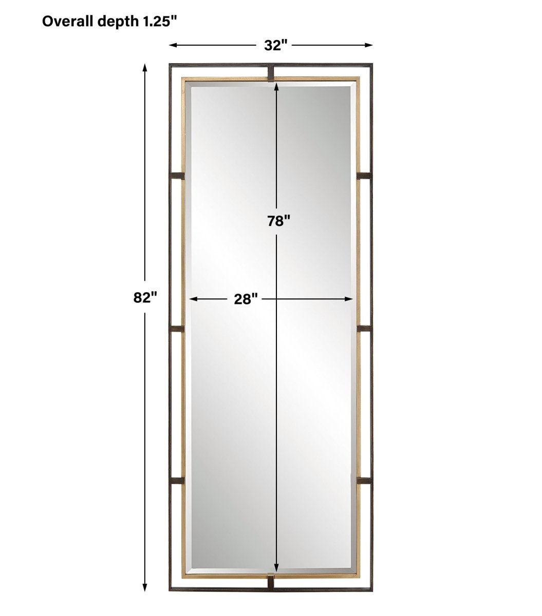 Carrizo Tall Bronze & Gold Mirror - Uttermost - Rectangular Mirrors by Modest Hut