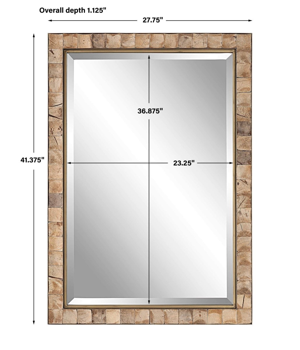 Cocos Coconut Shell Mirror - Uttermost - Rectangular Mirrors by Modest Hut