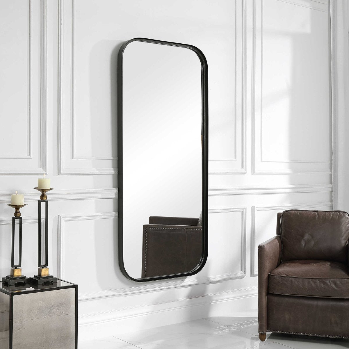 Concord Black Tall Mirror - Uttermost - Rectangular Mirrors by Modest Hut