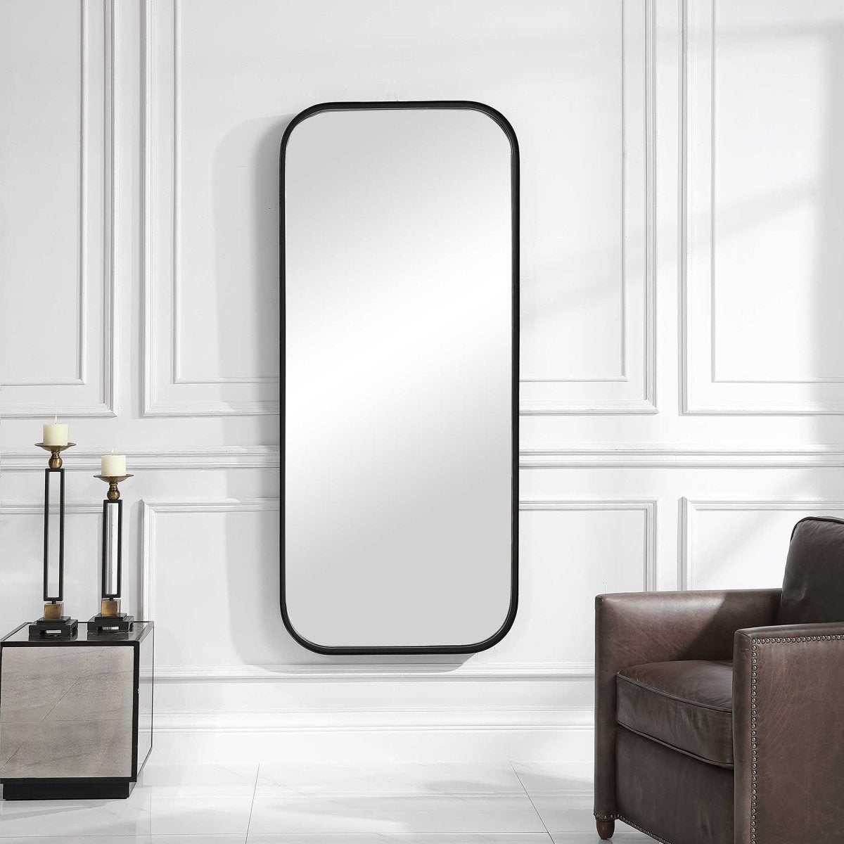 Concord Black Tall Mirror - Uttermost - Rectangular Mirrors by Modest Hut