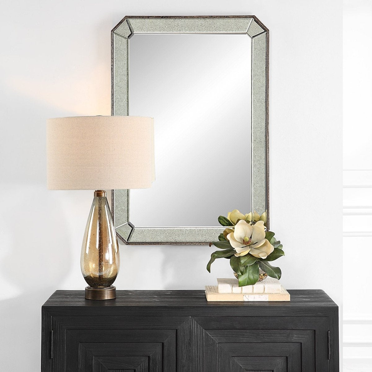 Cortona Antiqued Vanity Mirror - Uttermost - Rectangular Mirrors by Modest Hut