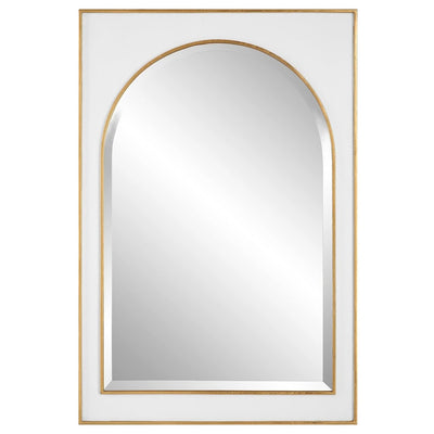 Crisanta Gloss White Arch Mirror - Uttermost - Rectangular Mirrors by Modest Hut