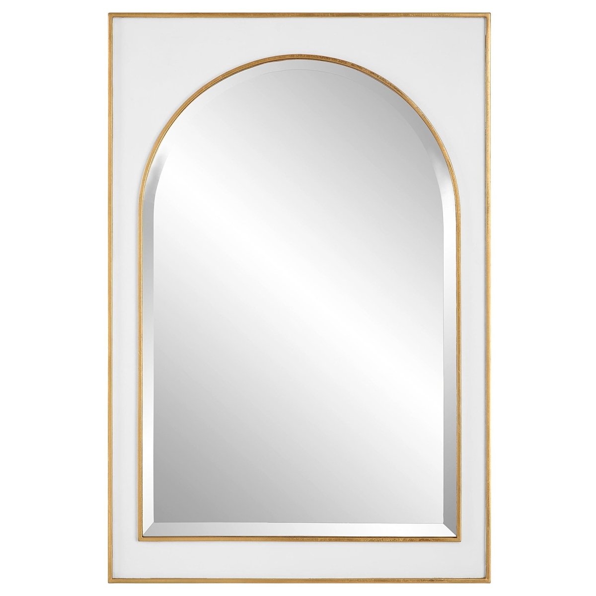 Crisanta Gloss White Arch Mirror - Uttermost - Rectangular Mirrors by Modest Hut