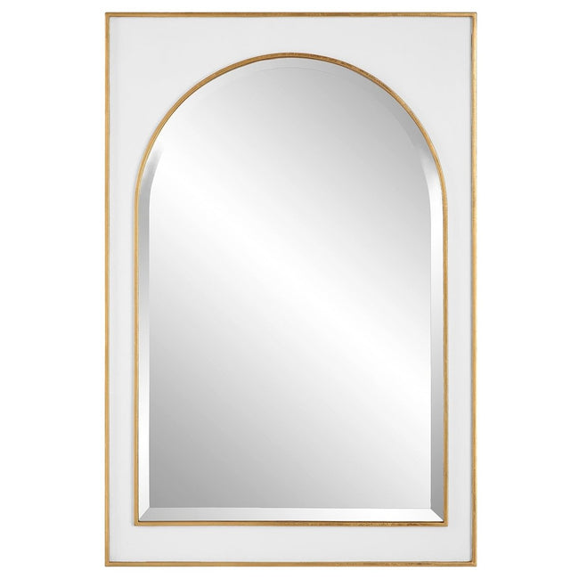 Crisanta Gloss White Arch Mirror - Uttermost - Rectangular Mirrors by Modest Hut