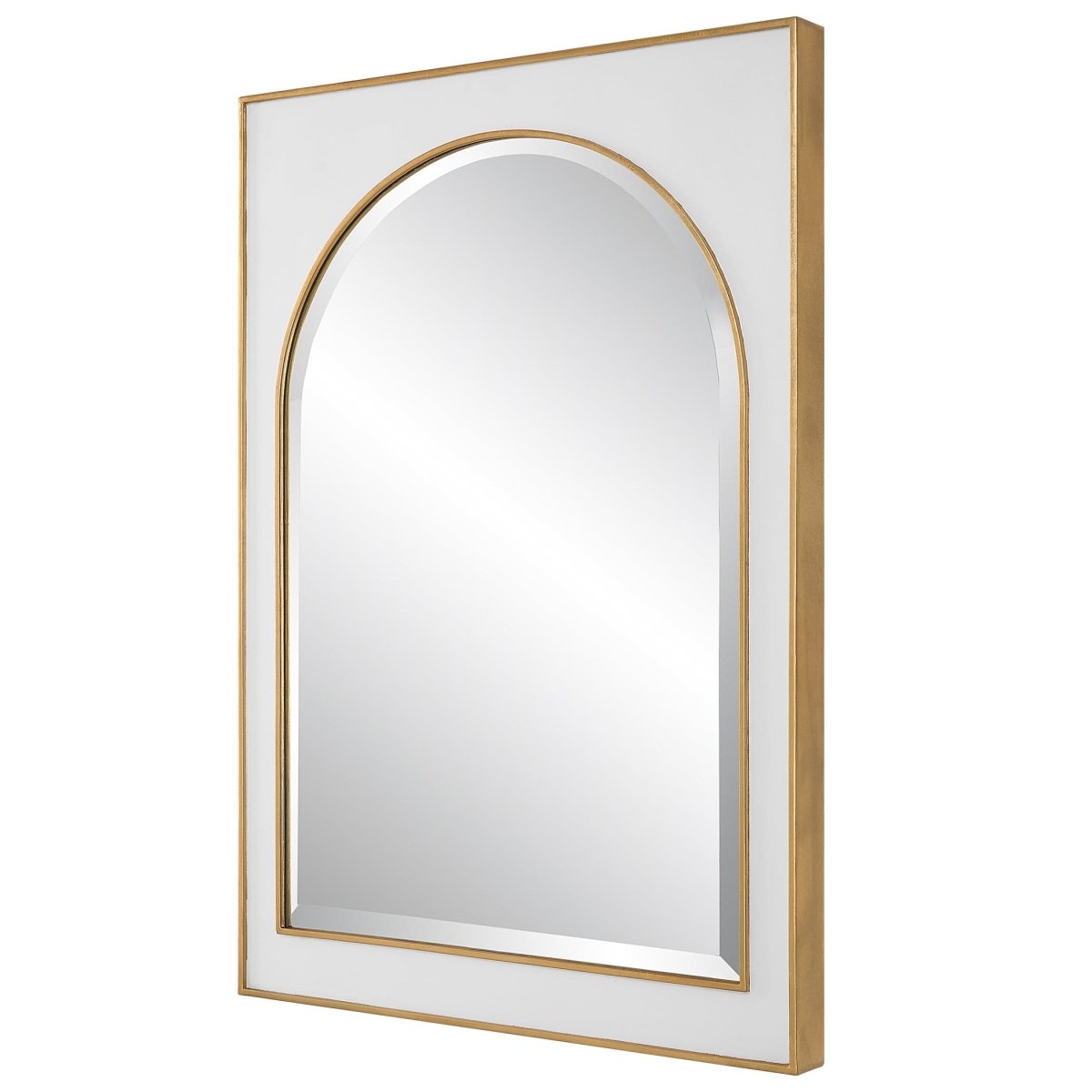 Crisanta Gloss White Arch Mirror - Uttermost - Rectangular Mirrors by Modest Hut