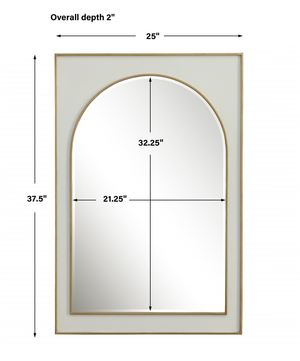 Crisanta Gloss White Arch Mirror - Uttermost - Rectangular Mirrors by Modest Hut