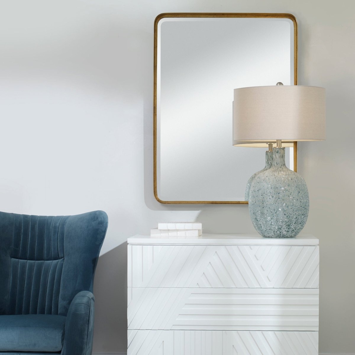 Crofton Gold Large Mirror - Uttermost - Rectangular Mirrors by Modest Hut