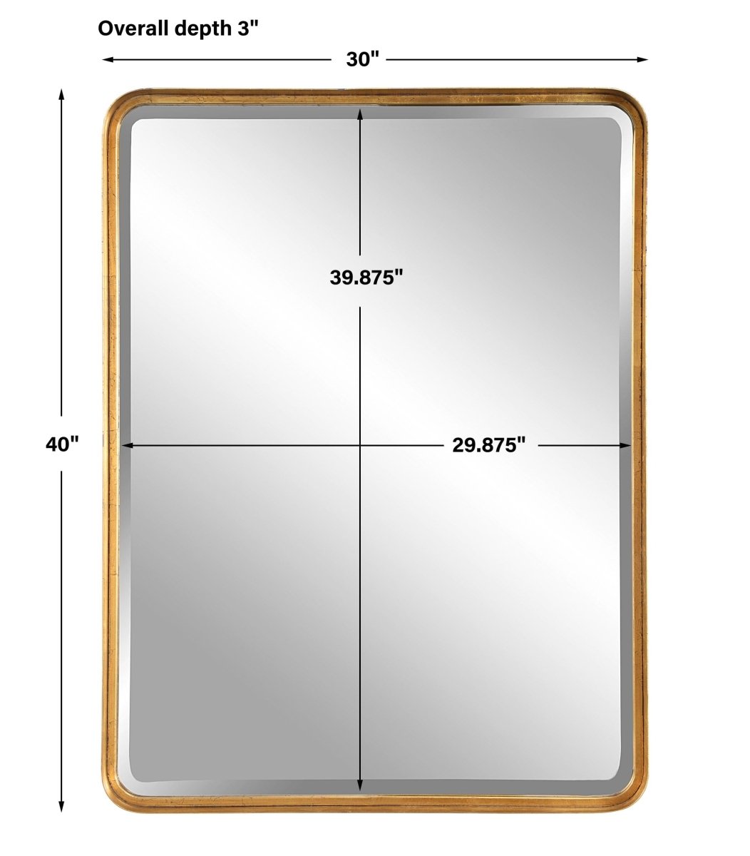 Crofton Gold Large Mirror - Uttermost - Rectangular Mirrors by Modest Hut