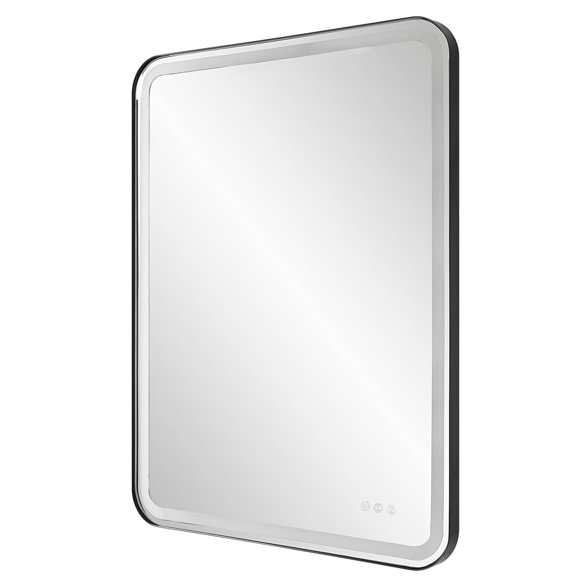 Crofton Lighted Black Large Mirror - Uttermost - Rectangular Mirrors by Modest Hut