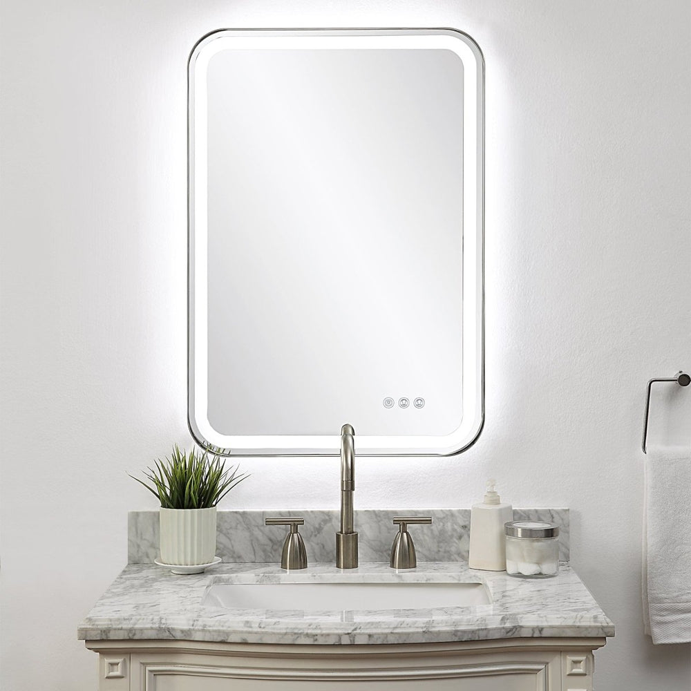 Crofton Lighted Nickel Vanity Mirror - Modest Hut