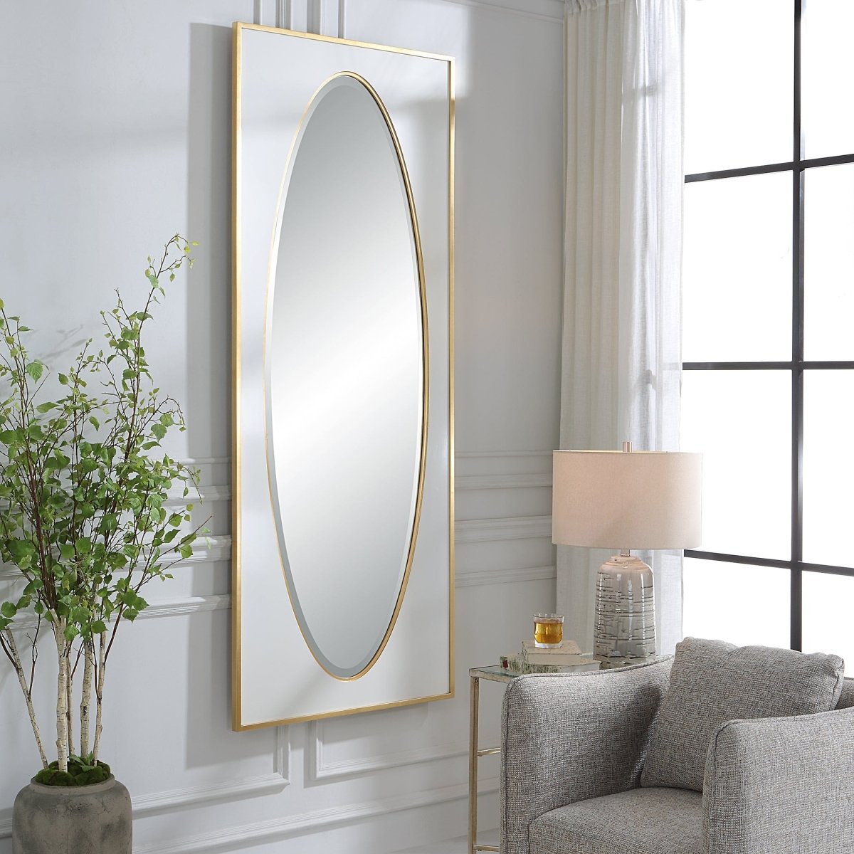 Danbury White Mirror - Uttermost - Rectangular Mirrors by Modest Hut