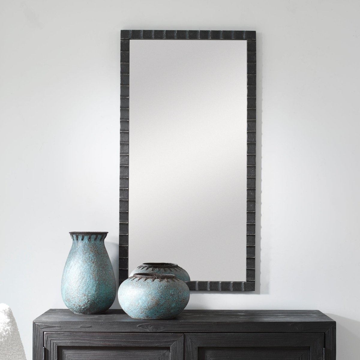 Dandridge Black Industrial Mirror - Uttermost - Rectangular Mirrors by Modest Hut