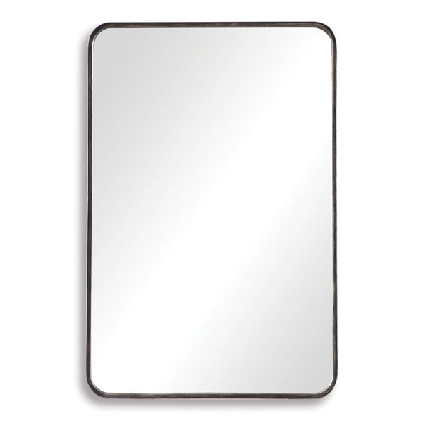Dark Bronze Rounded Corner Metal Frame Mirror - Uttermost - Rectangular Mirrors by Modest Hut